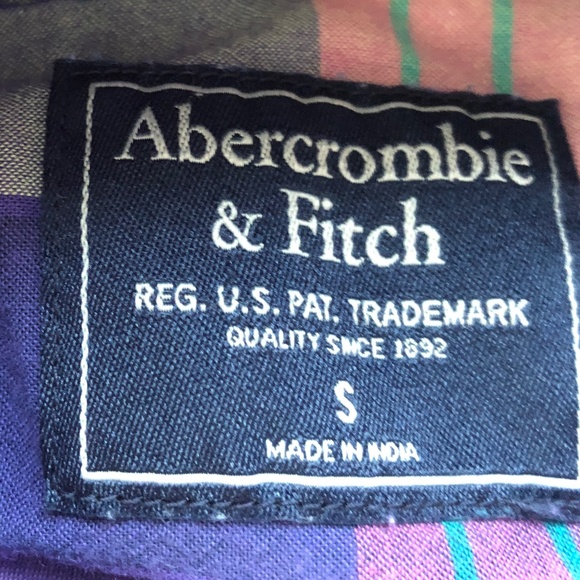 Shirt Small Abercrombie & Fitch Madras Plaid - Picture 2 of 9